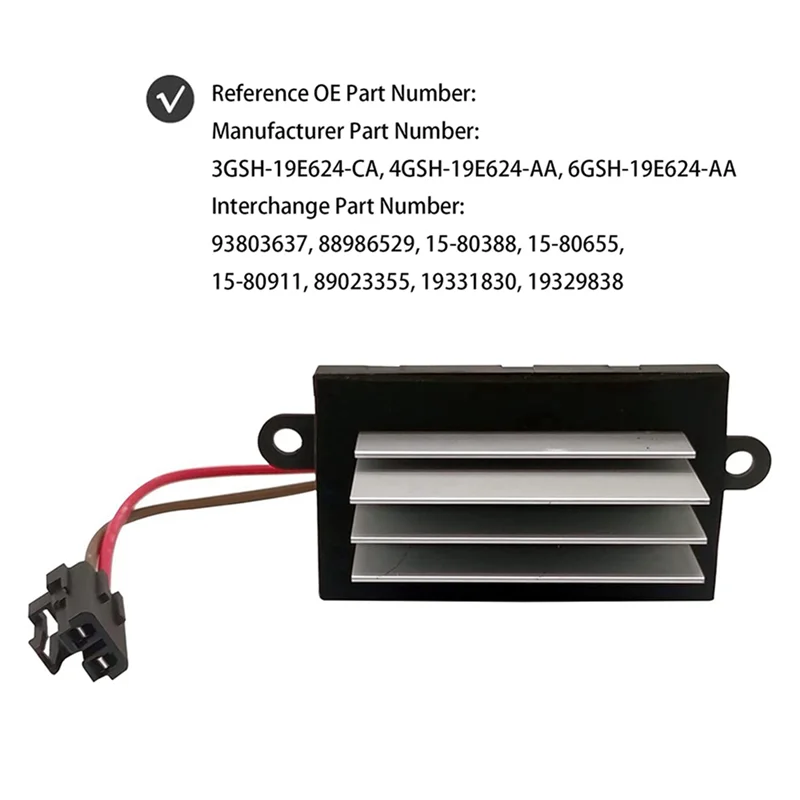 A96Q-19331830 19329838 Blower Motor Fan Resistor for Hummer H2 Heater Auto Parts 3GSH-19E624-CA 6GSH-19E624-AA