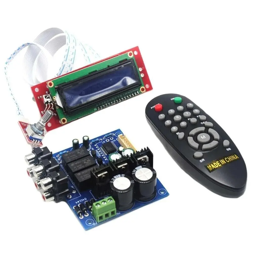 

PGA2311 LCD Volume Remote Control Preamp for 3 Channel Input Preamplifier Board