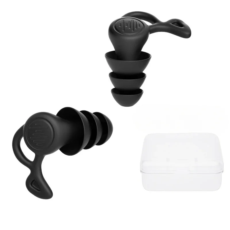 Bouchons d'oreille réutilisables en silicone anti-bruit à 3 couches, bouchons d'oreille de natation étanches pour dormir, la plongée, le surf, protecteur d'oreille doux et confortable