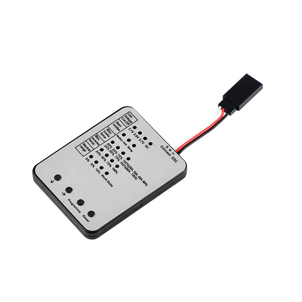 LED ESC Programming Card For Brushless Electronic Speed Controllers Adjustable Reverse Braking Force 4-5 Settings Red Black Gray