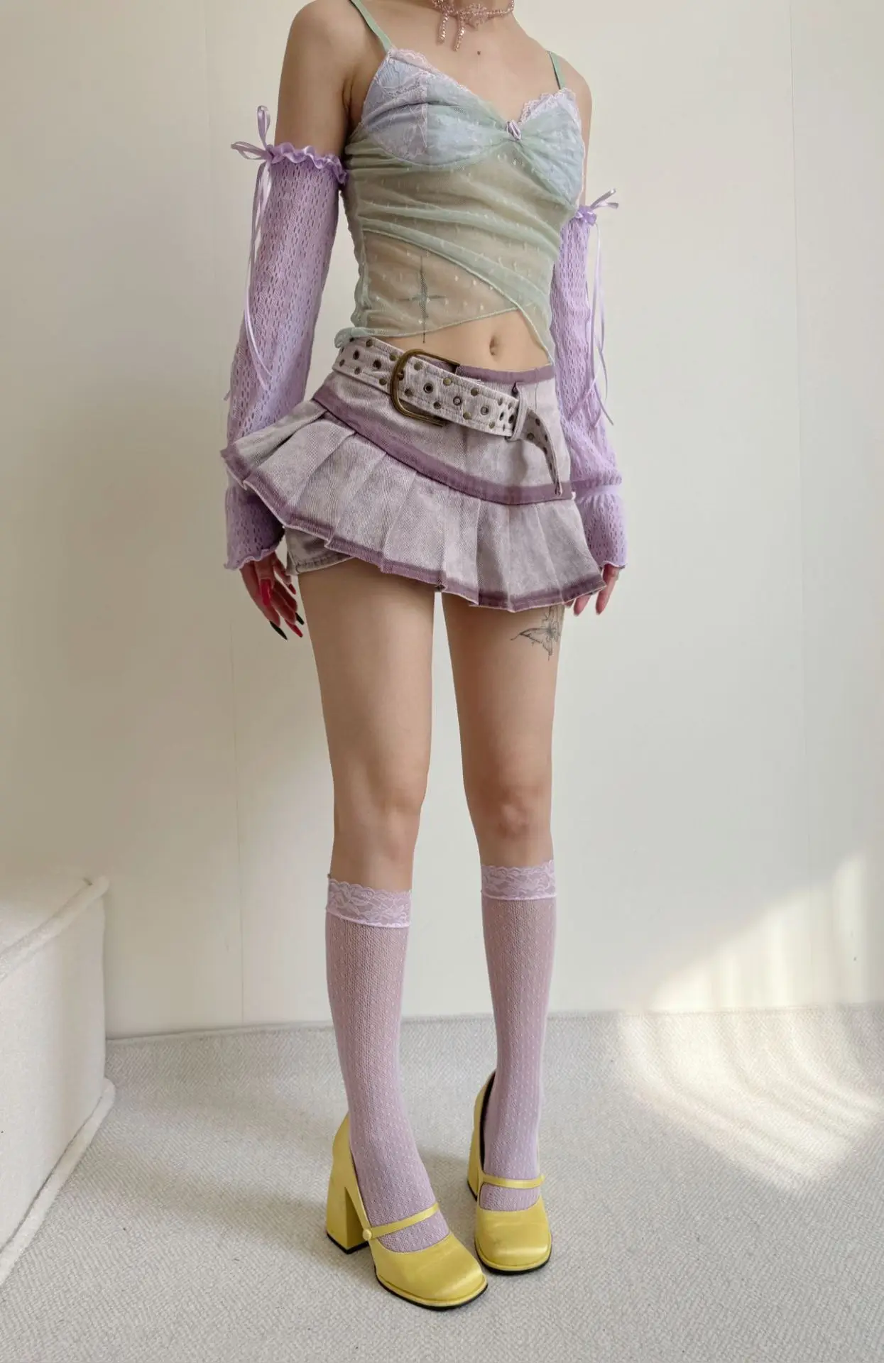 Sexy Spitzen-Netzstrümpfe Süße Overknee-Strümpfe Kawaii Lolita Cosplay Beinnetz-Strümpfe für Mädchen Mini-Kleid-Accessoire # – Detail 15