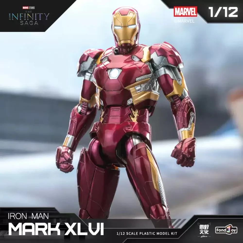 

Fondjoy 1/12 Infinity Saga Ironman Mark 46 Anime Figures Assembly ABS Action Figure Desktop Decoration Collectible Gift Toy