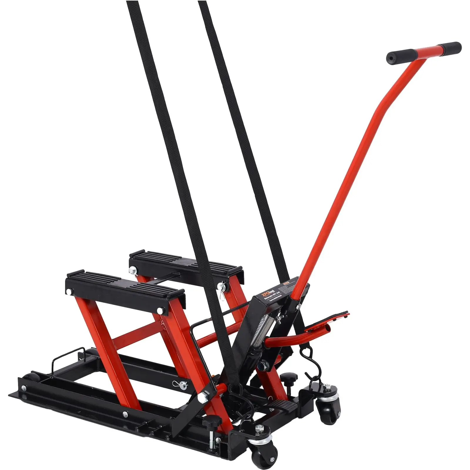 

DB 1500 LBS Capacity Hydraulic ATV Scissor Lift Jack Portable 4-Wheel Motorcycle Lift Table with Rack & Stand