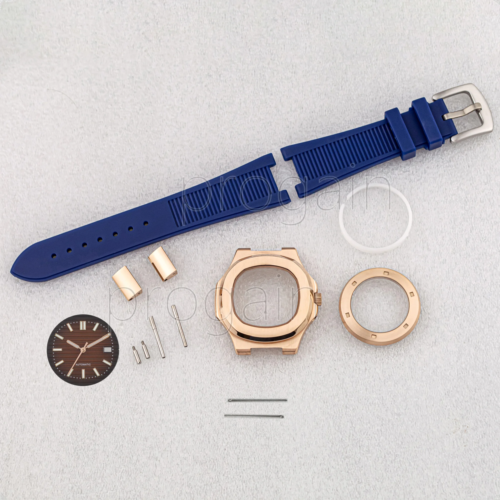 Correa de goma para caja NH35, puntero de esfera luminosa Nautilus, pieza de Mod de acero inoxidable para accesorios de movimiento mecánico