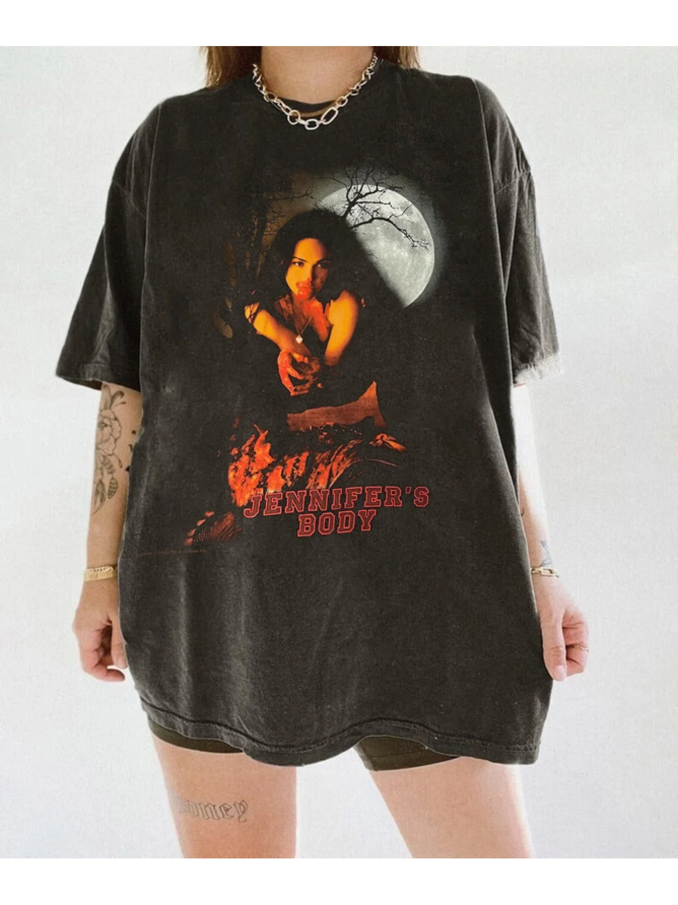 

Women's Top T-shirt Printed with A Horror Movie "Jennifer's Body" Theme Halloween Shirt for Comfort Women Clothing