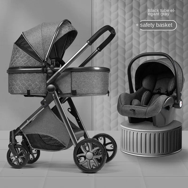 Shock Absorbing Stroller Lightweight Folding Travel Stroller Newborn Baby Two-way Swivel Seat Multifunctional Baby Stroller