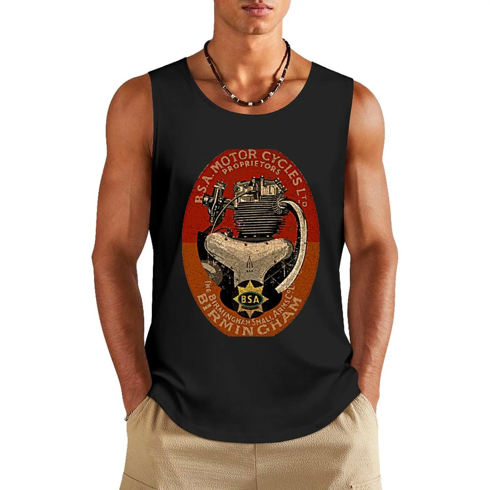 BSA Motorcycles UK Tank Top plain t-shirt summer