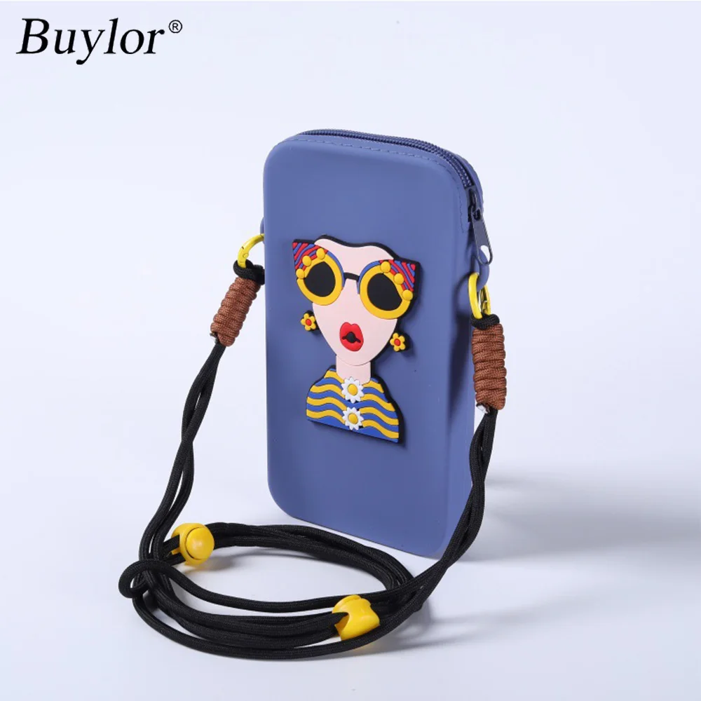 

Buylor Portable Silicone Phone Storage Bag Multifunctional Crossbody Bag Wallet Waterproof Shoulder Bag Organizer Outdoor Travel