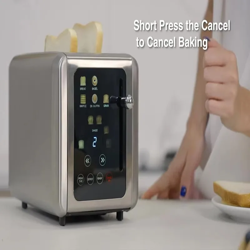 Electric Household Bread Maker Machine Stainless Steel with Automatic Fruit and Nut Dispenser Max Capacity 2LB