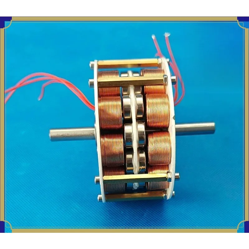 Dual-Layer Disc Coreless Generator Motor, Low Speed 3-Phase for DIY Projects