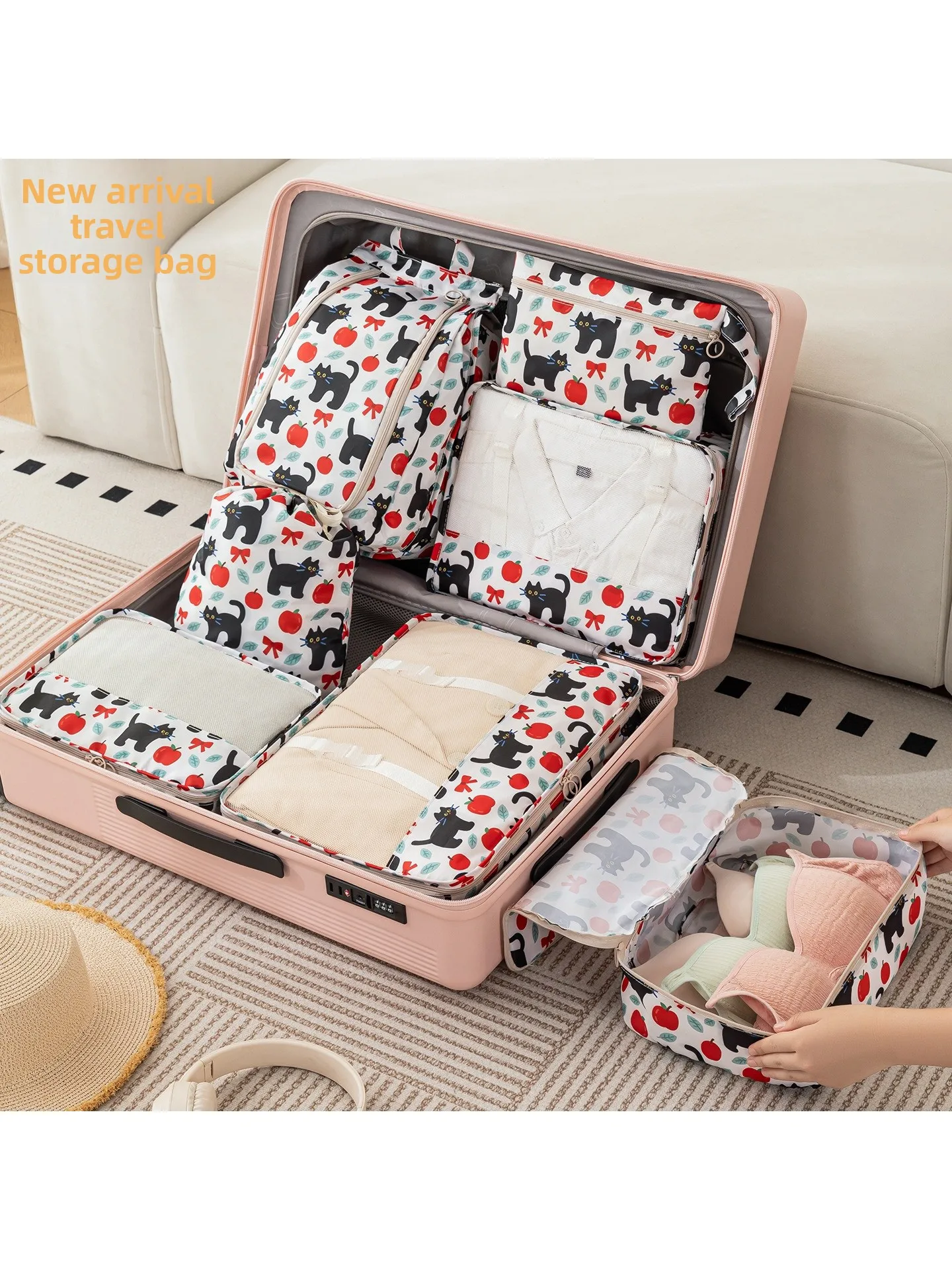 

Сумка-органайзер для путешествий, сумка для хранения нижнего белья и одежды с разделителями, незаменимая вещь для сумки для мамы, портативная сумка для хранения