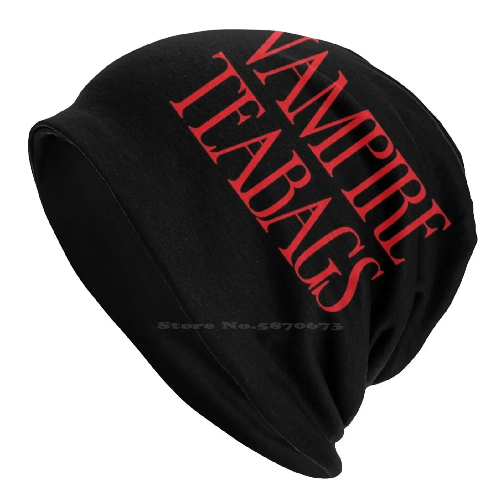 Vampire Teabags Knitted Hat Warm Beanie Outdoor Caps Halloween Vampire Teabags Funny Scary Spooky October Vampires Blood Red