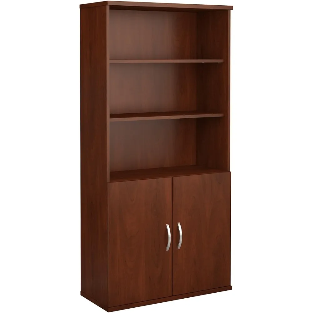 

Bush Business Furniture Series C 36W 5 Shelf Bookcase with Doors in Hansen Cherry