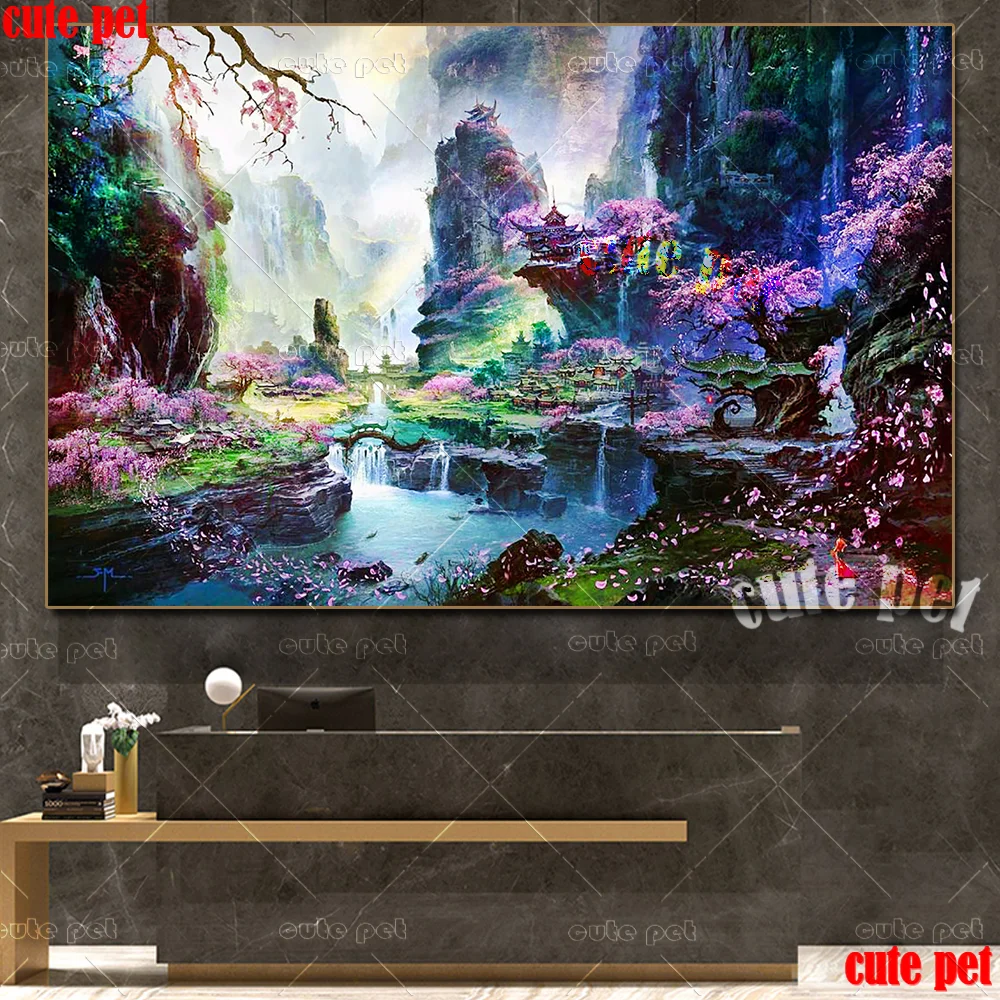 Fai da te pittura diamante 5D fantasia fairyland paesaggio punto croce kit mosaico arte strass ricamo pittura decorativa regalo