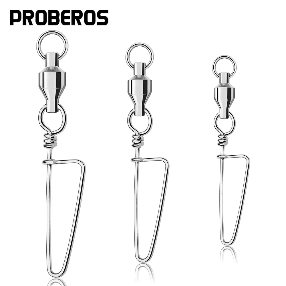 PROBEROS 10Pcs/lot Luya Fishing Stainless Steel Connector Single-head Bearing Swivel Figure 8 Ring Fishing Accessories