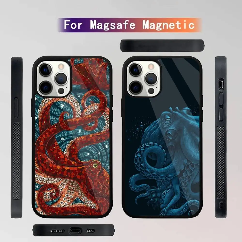 

Marine Life Ocean Octopus Phone Case For iPhone 16,15,14,13,12,11,Plus,Pro,Max Mini Magsafe Magnetic Wireless Charging