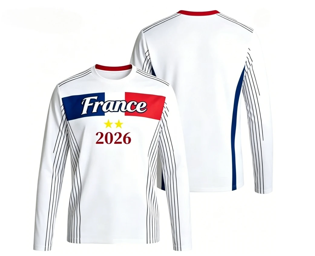 New French round neck long sleeved T-shirt with breathable quick drying 3D printing for daily wear, fashionable and versatile view 3