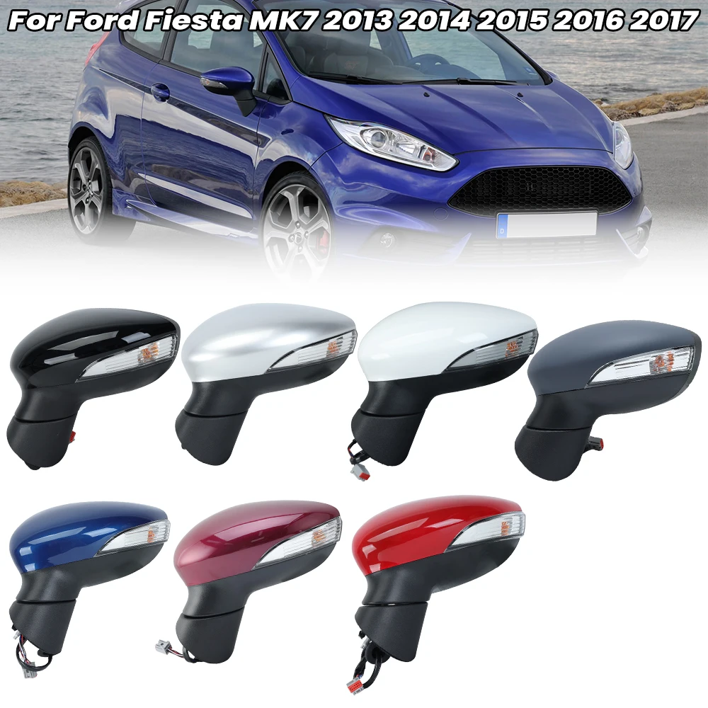 

6/8-контактное зеркало заднего вида в сборе для Ford Fiesta MK7 2013 2014 2015 2016 2017, ручное складное боковое зеркало с подогревом, автомобильные аксессуары
