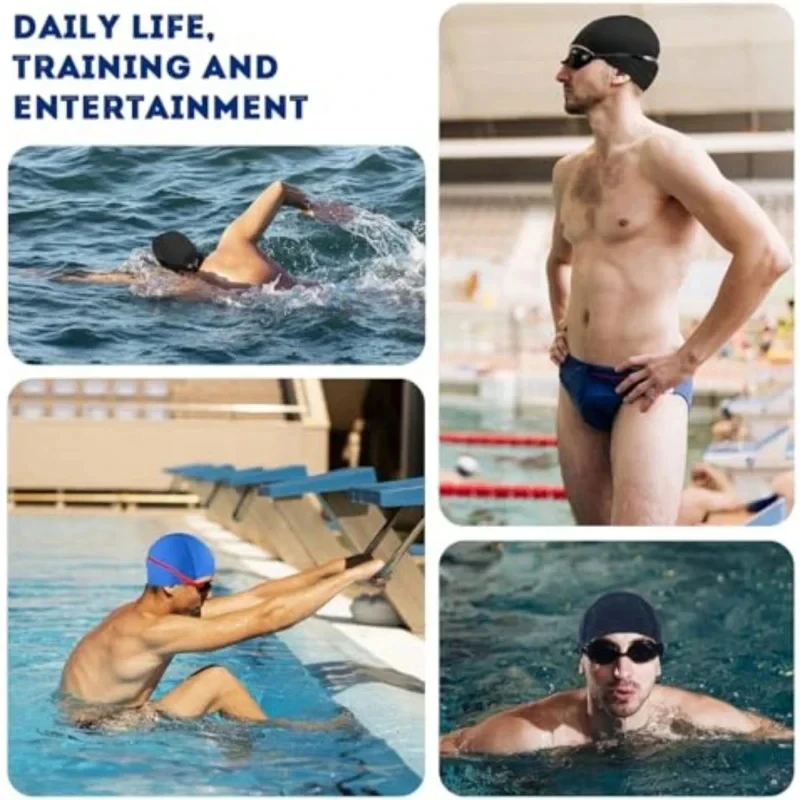 Swimming Cap，High Elasticity，Comfortable and Breathable，Adult universal solid color swim cap image 5