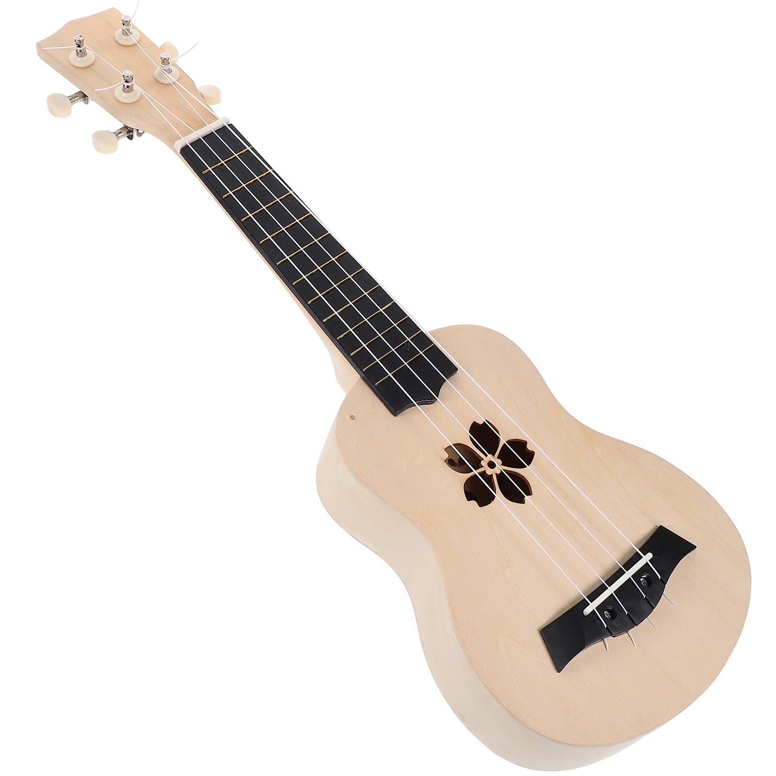 

1 Set of DIY Ukulele Supplies Self-assemble Ukulele Kit Hand Painting Ukulele Gift Musical Instrument (Cherry Blossom)