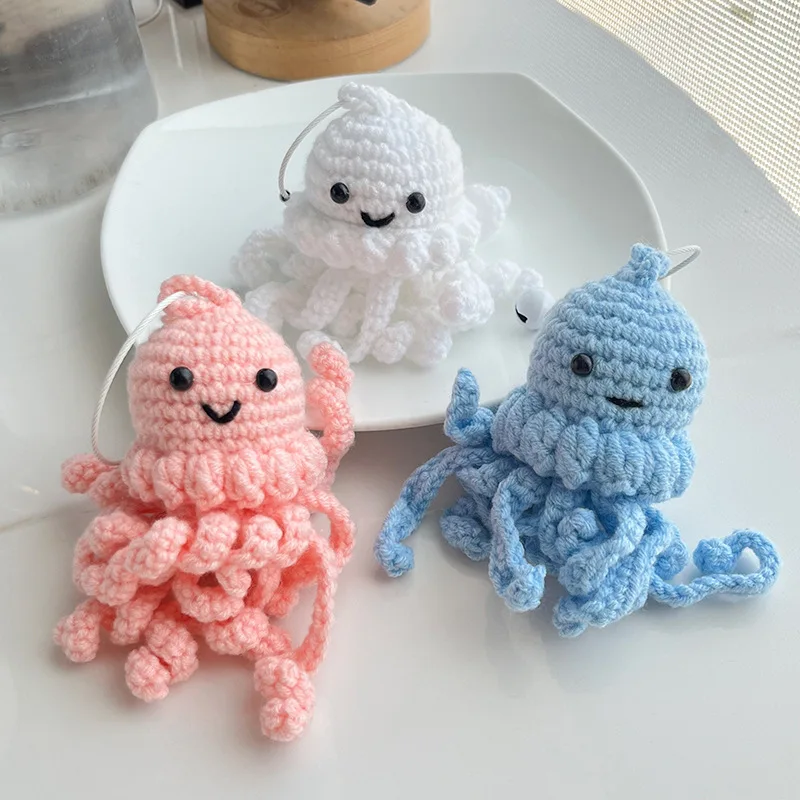 

Creative and Cute Cartoon Octopus Octopus Octopus Pendant Women's Handmade Yarn Crochet Bag Decoration Keychain