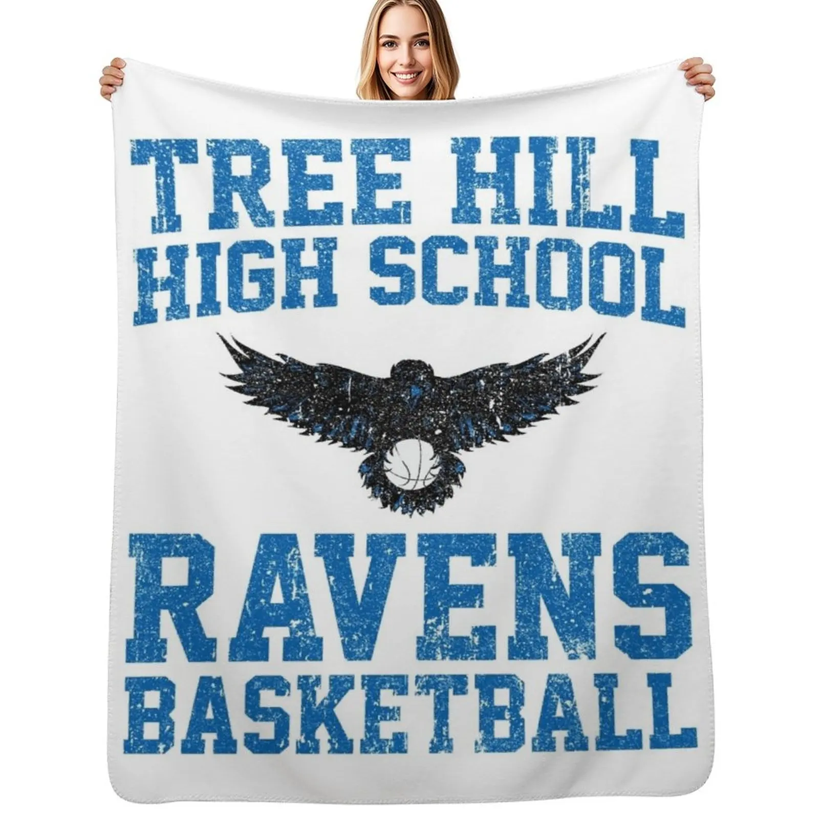 Tree Hill High School Ravens Throw Blanket Color Fast Cozy Throw Blanket