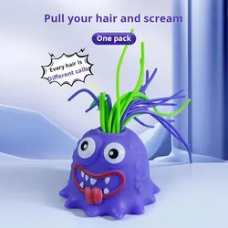 1pc Hair Pulling Toy Pulling Hair Will Make A Little Monster Relieve Stress Scream And Vent Toy No Battery