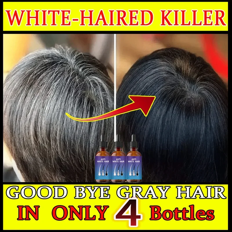 White Hair Removal anti-white hair black artifact oil drops Black growth from the source, anti-white ahair growth liquid