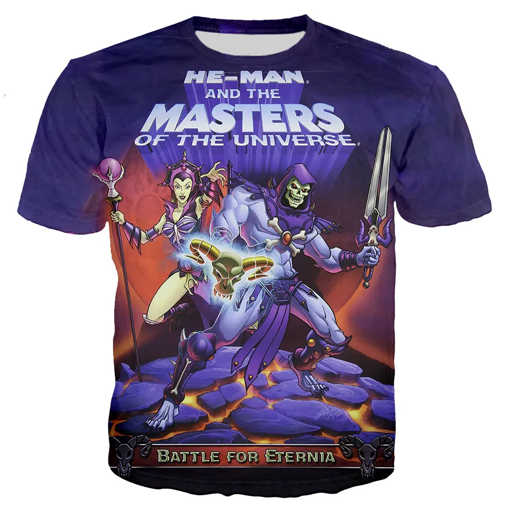 New He Man And The Masters of The Universe T-Shirts Anime 3D Print Streetwear Men Women Fashion Oversized T Shirt Kids Tees Tops