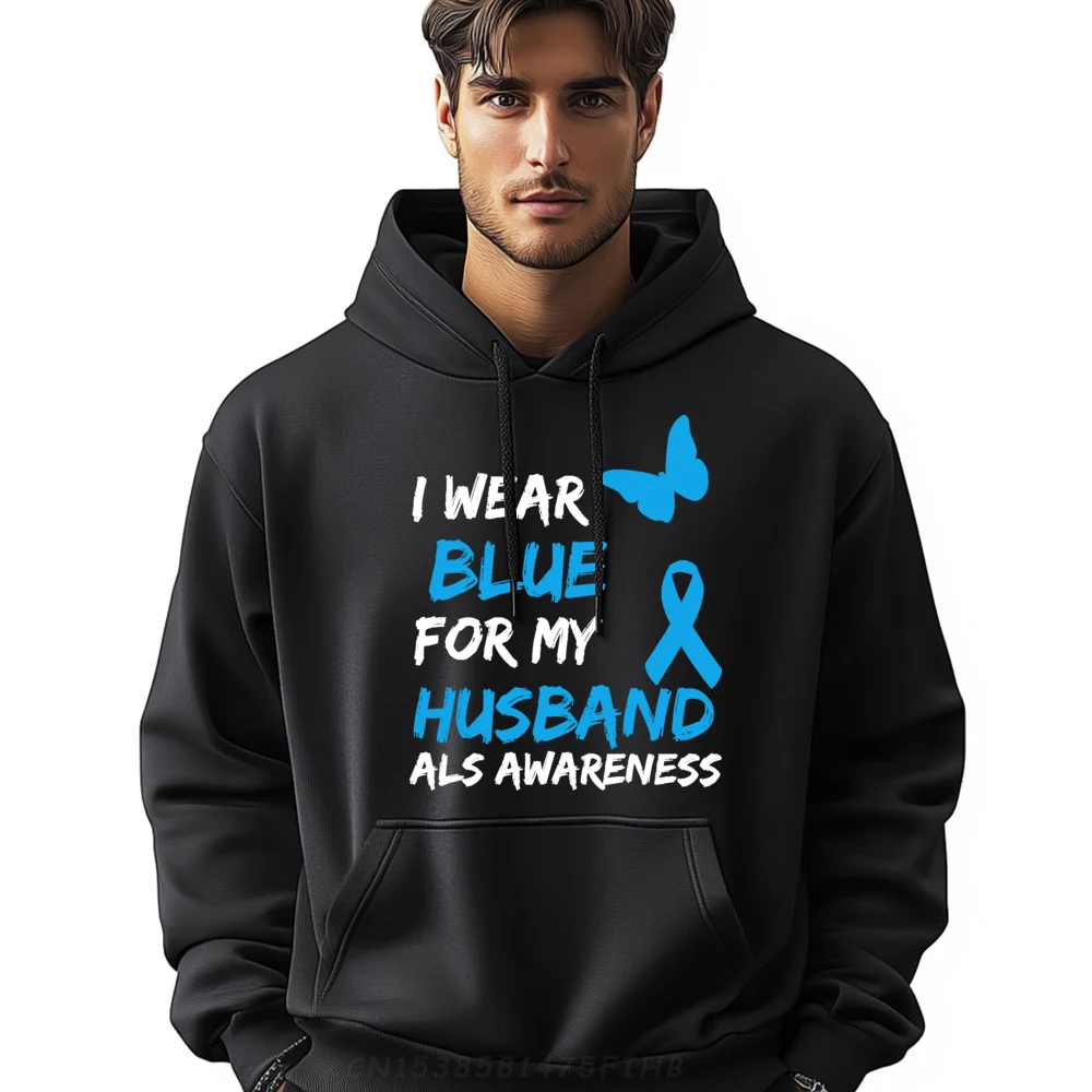 

Als Awareness I Wear Blue Hoodies For My Husband Gift Idea Loose Sweatshirt Long Sleeve Funky Casual Coat Round Neck