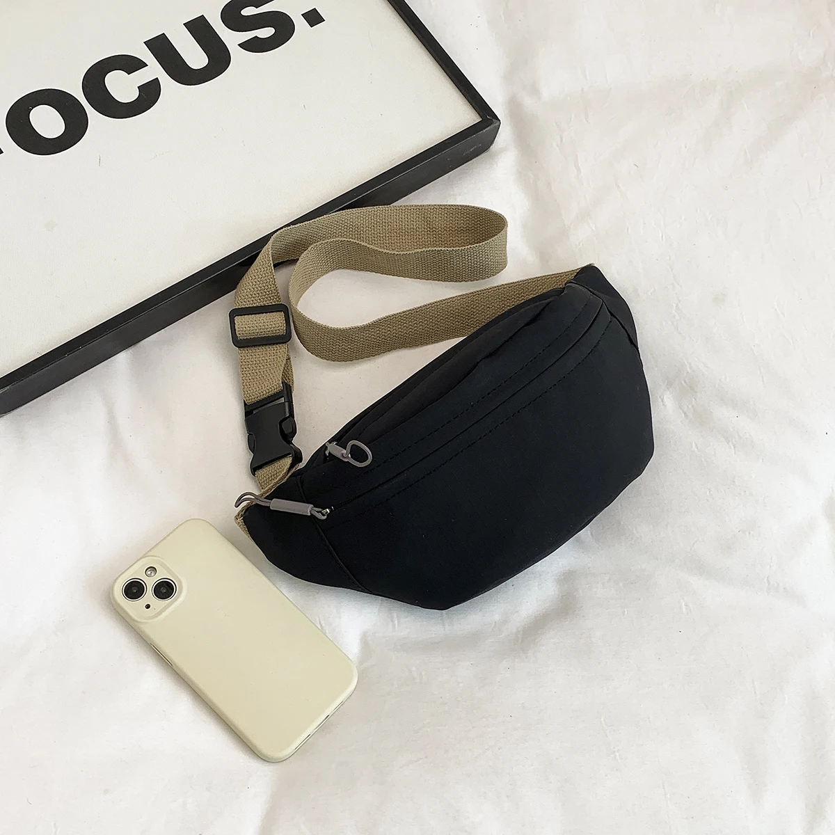 Fanny Pack Half Moon Damen Brusttasche Große Kapazität Sling Bags Umhängetasche Multifunktionale Hüfttaschen Reisen – Detail 9