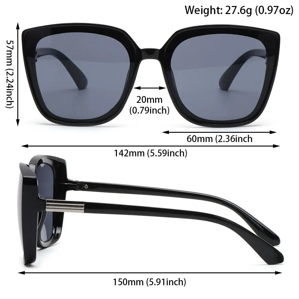 Mode Big Frame Frauen quadratische Sonnenbrille Brillen übergroße Sonnenbrille Sonnenbrille