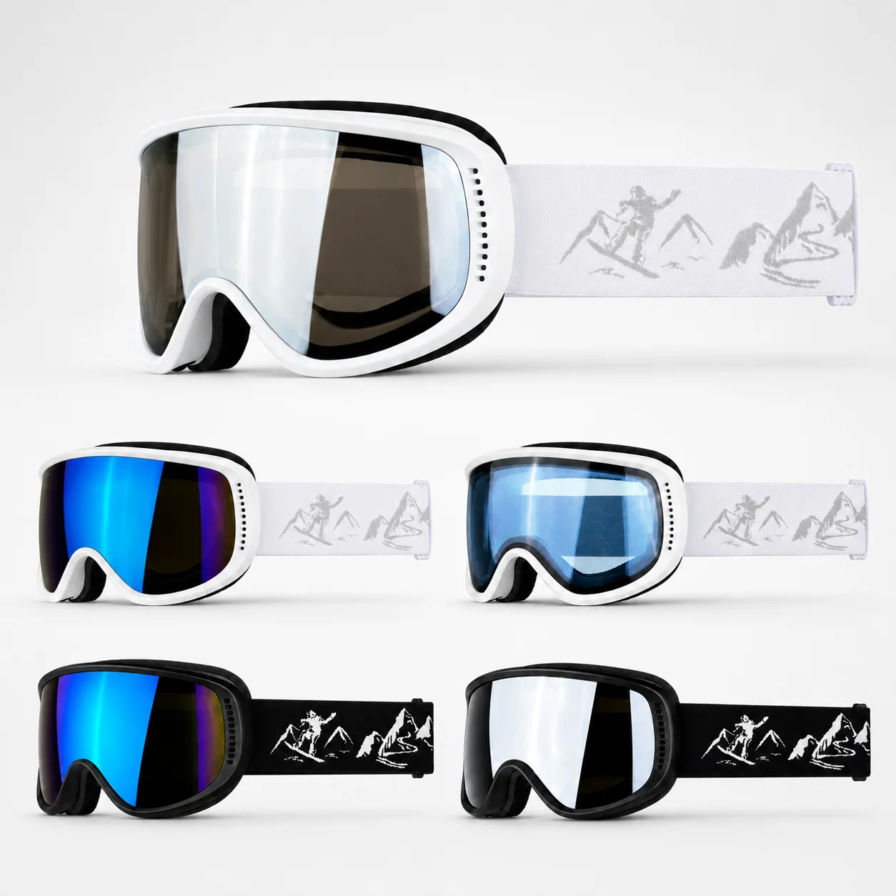 Ski Snowboard Goggles Women Men Skiing Eyewear UV 400 Snow Protection Glasses Adult Double‑Layer Anti‑Fog