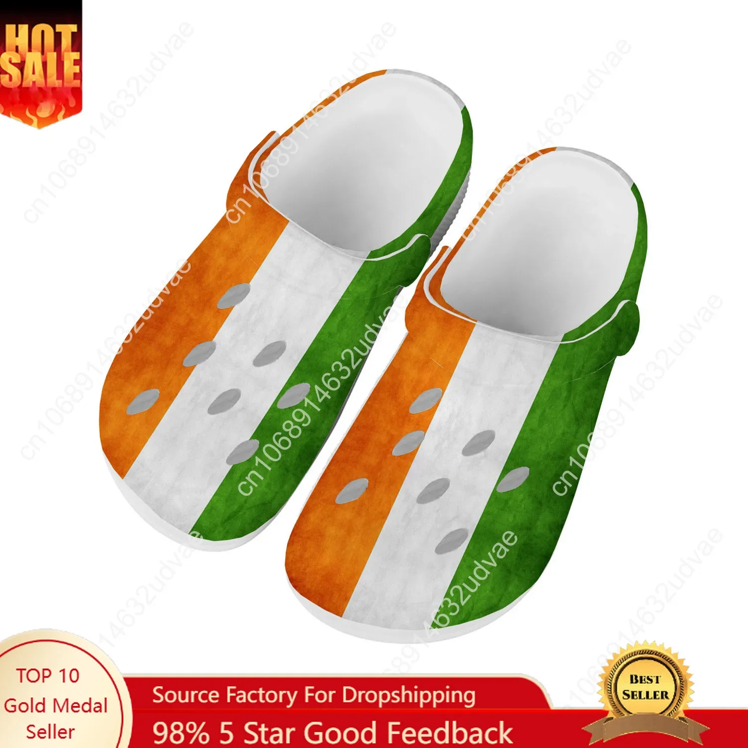 

Ivory Coast National Flag Water Shoes Men Women Comfortable Home Garden Clogs Customizd Sandals Beach Breathable Hole Slippers
