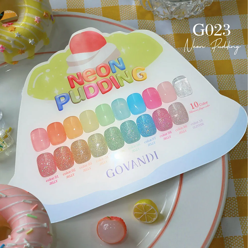 Spring Summer 10pcs Ice Cream Gel Nail Polish Set Soak Off Transparent Glitter Color UV LED Varnishes Nail Art Candy Gel Polish