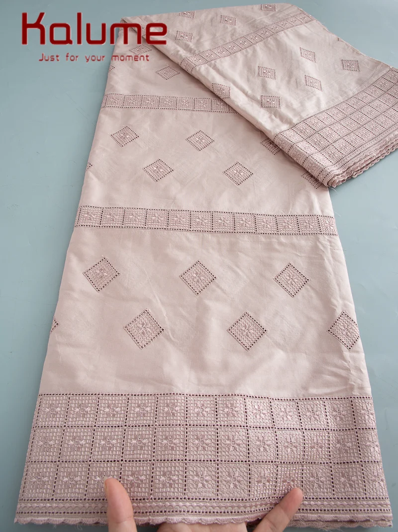

Luxury African Fabric Austria Cotton Polished Lace High Quality Atiku Fabric 5Yards For Men Traditional Robe Suit Material F4255
