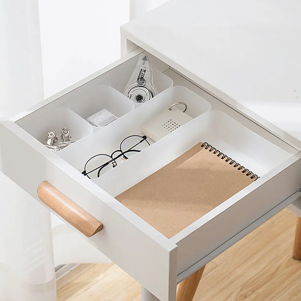

6Pcs Storage Boxes ganizer Set Plastic Home Office Kitchen Use Clear Drawer Separator Multi purpose Underwear Storage