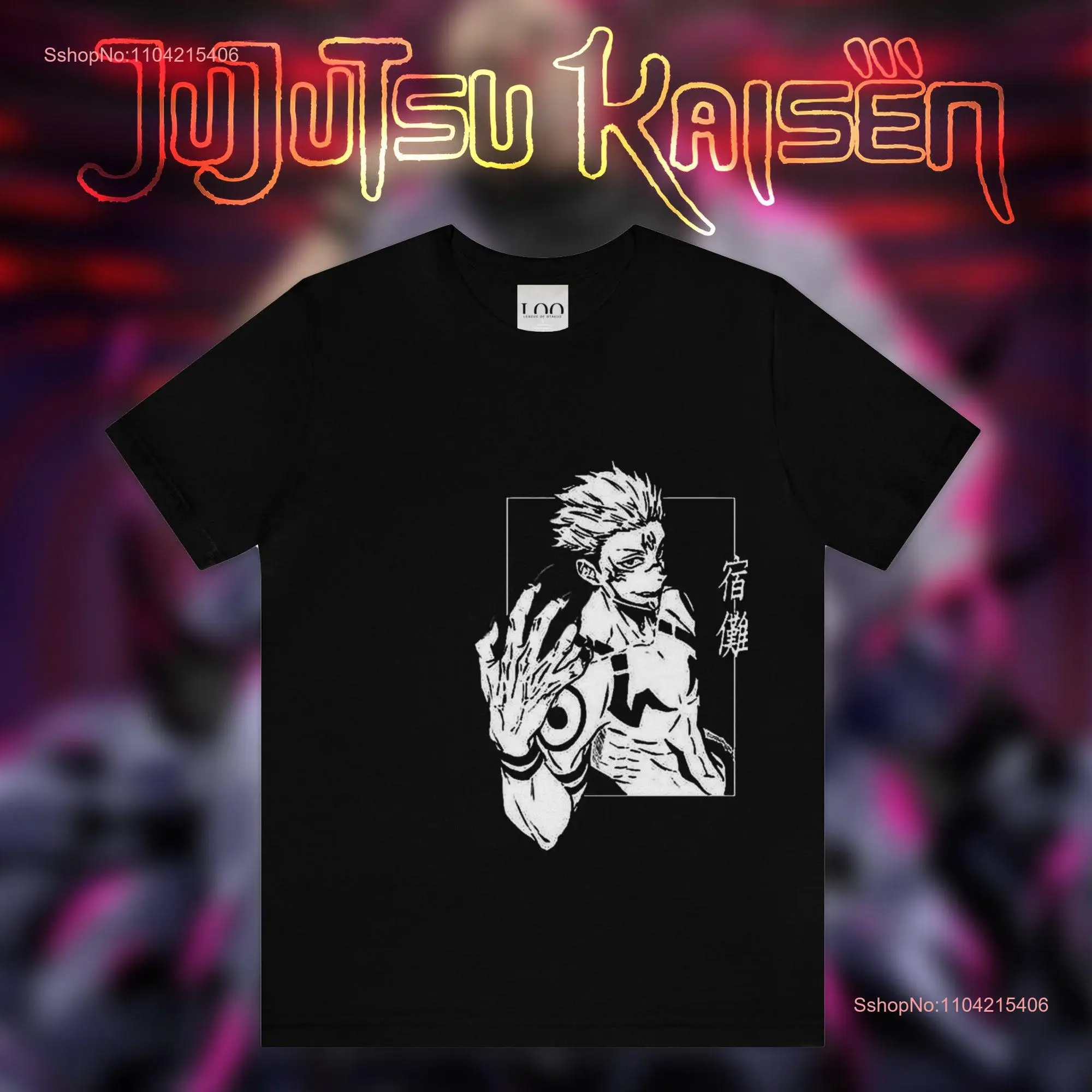 Элегантная футболка Cursed Jujutsu Kaisen Sukuna с длинными или короткими рукавами