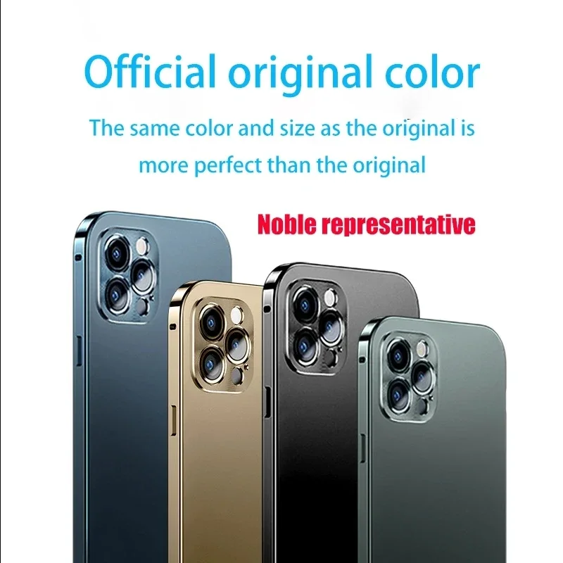 Metal Aluminum Alloy Case for iPhone15 16 Pro Max , Full Lens Prevention Back Cover, Ultrathin, Original Color, 16 15 Pro Max