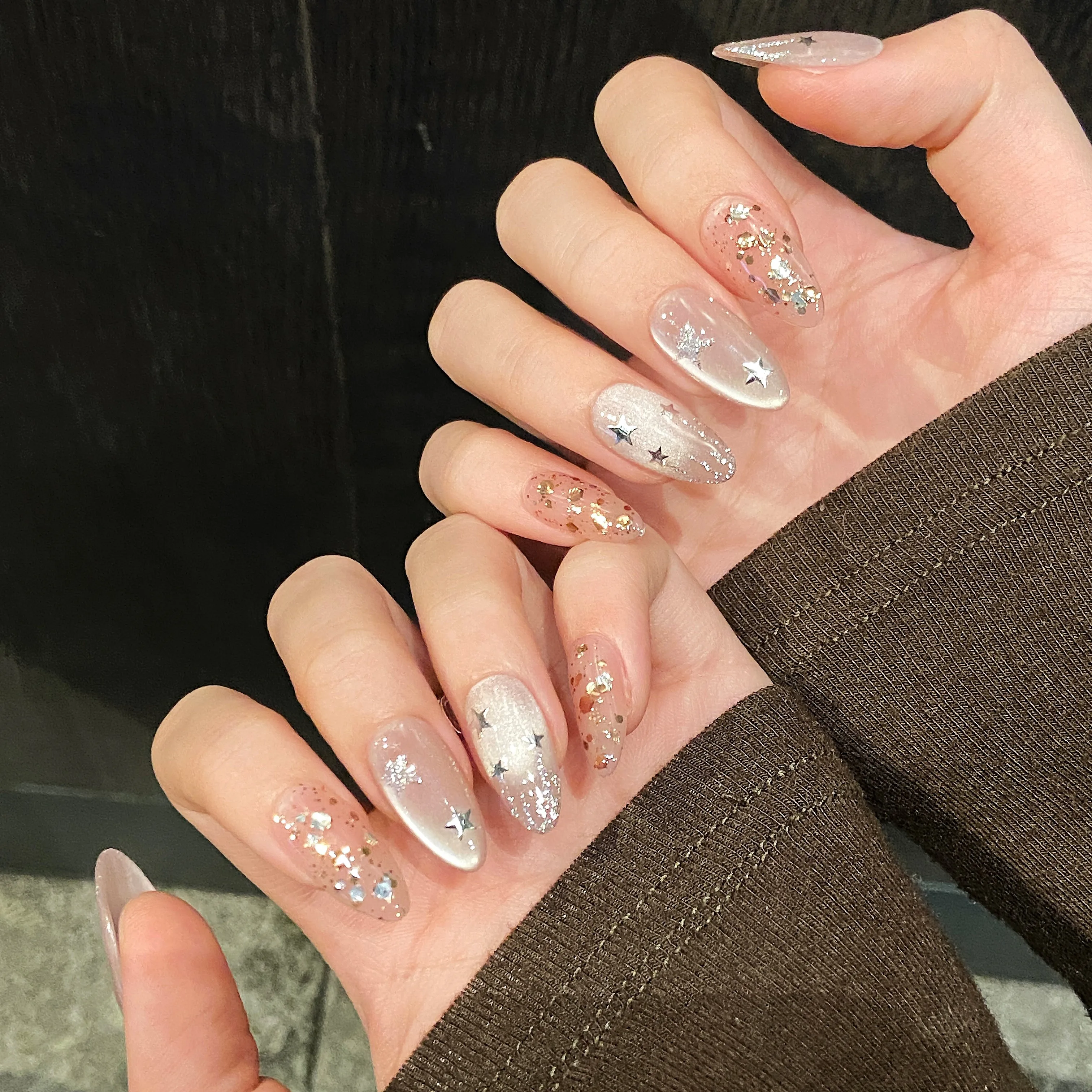 10pcs Pure Hand Pressed Medium - Nail Art Oval recension och pris
