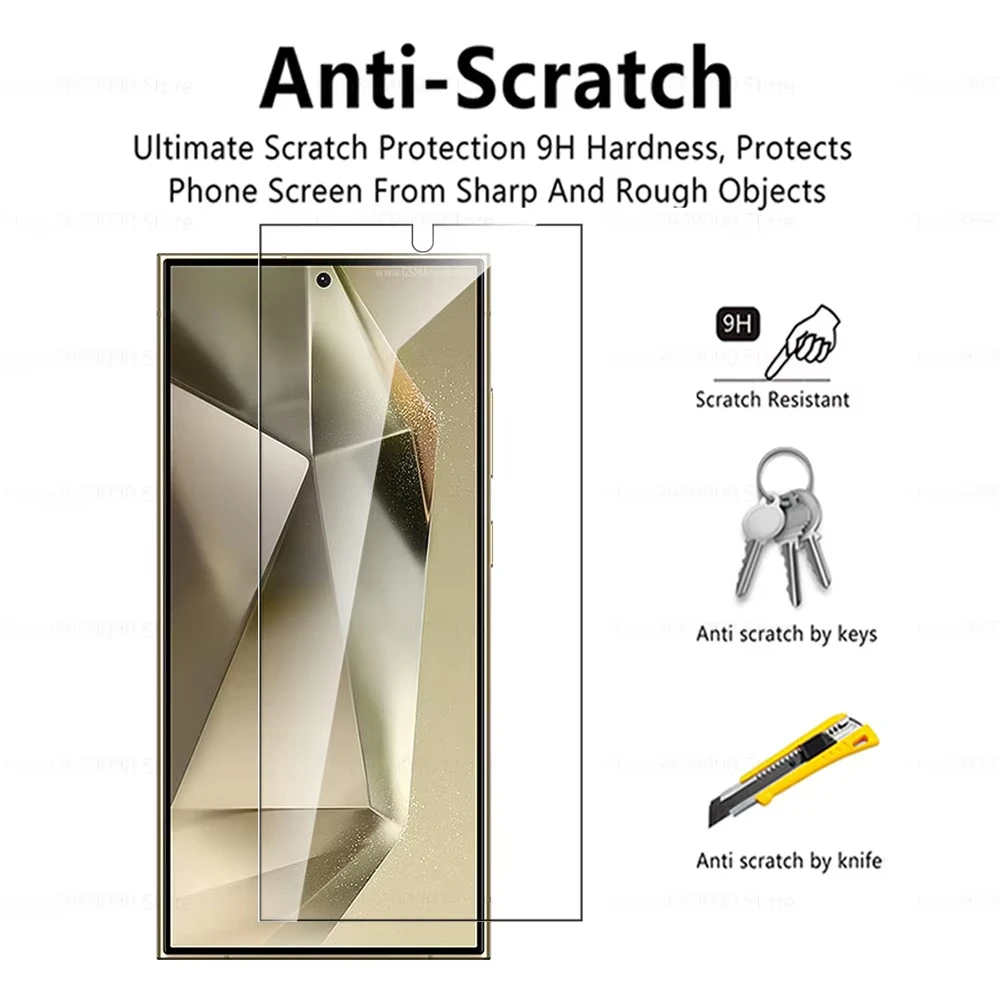 3Pcs Tempered Glass For Samsung Galaxy S25 FE Ultra Edge Plus S25+ 5G Screen Protector Fingerprint Unlock Protective Film Clear