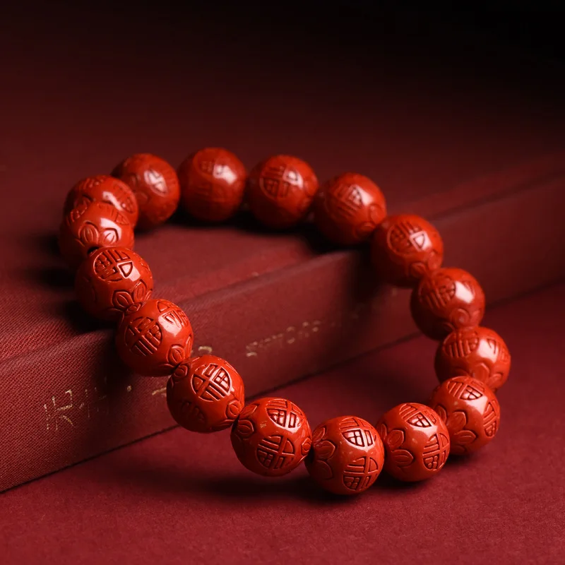 High-Content Natural Ore Emperor Sandstone Baifu Beads Bracelet Birth Year Ethnic Style Men and Women Portable Brac