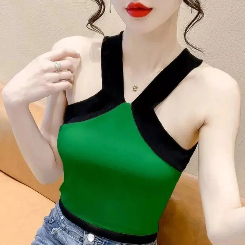 Pure desire sexy hot girl hit color ice silk camisole female summer inner wear bottoming shirt tube top short top trendy