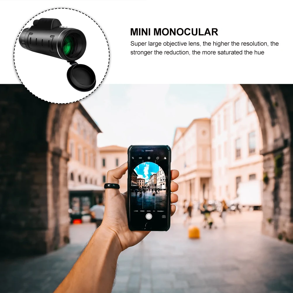 

High Resolution Telescope Portable Outdoor Camping Photography Tool Glass Anti skid Mini Monocular Lightweight Compact
