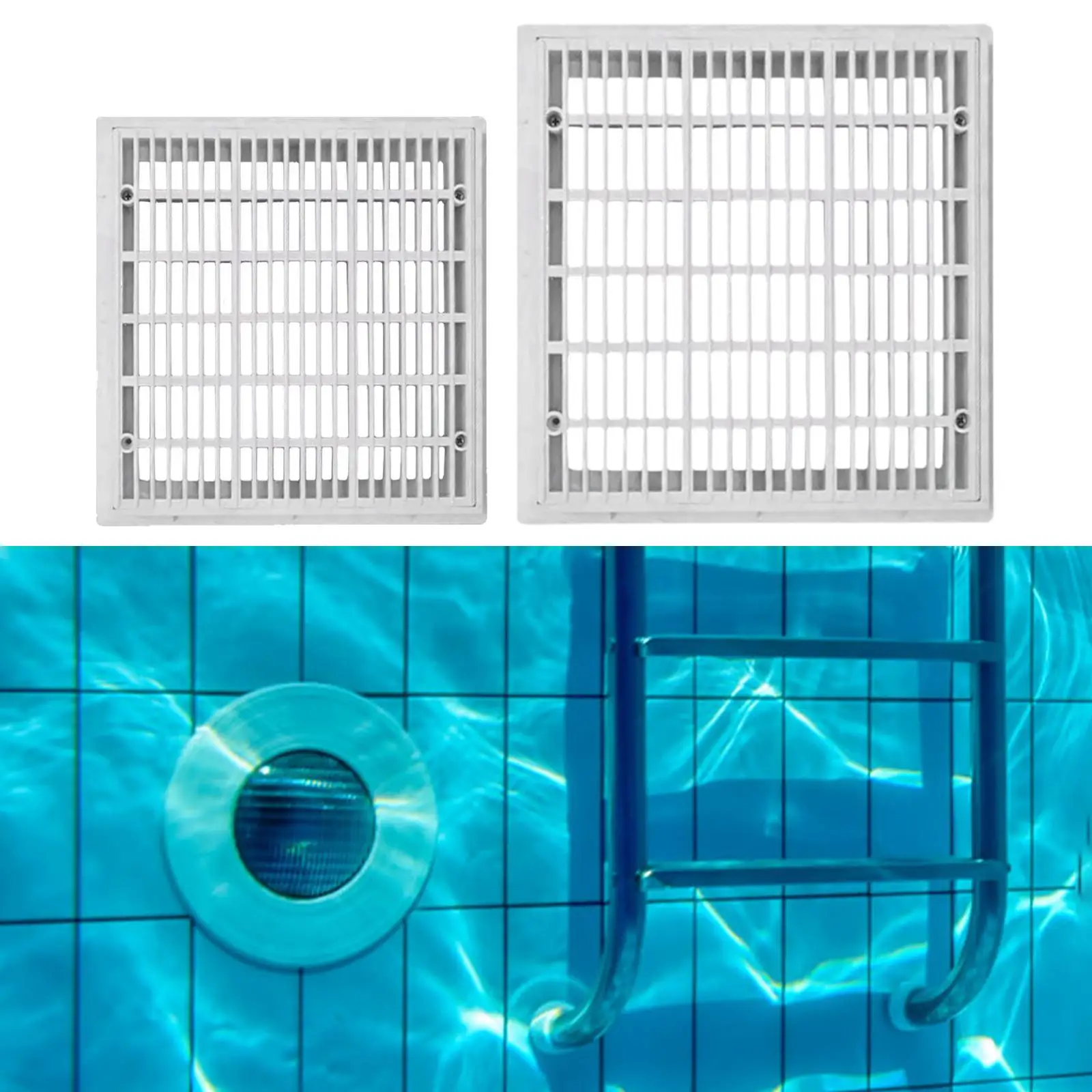 

Floor Drain Grate Square Swimming Pool Accessory Replacement Multipurpose Equipment Practical Easy to Install Pool Water Outlet
