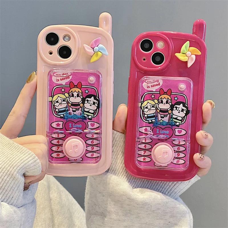 Cute Cartoon Powerpuffs G-Girls Phone Case For iPhone 15 14 13 12 11 Pro Max X XR XS 7 8 Plus Soft Silicone Big Brother Cover