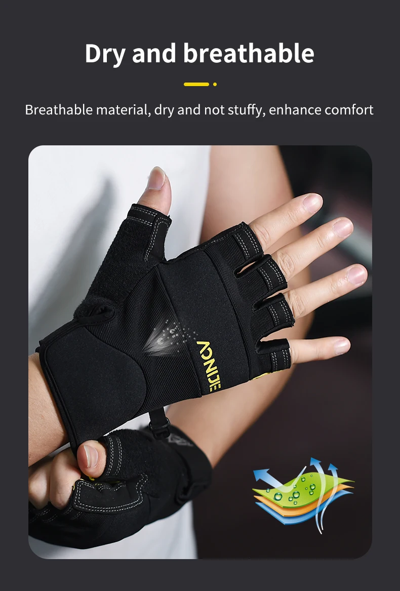 AONIJIE M54 Summer Lightweight Half Finger Sports Gloves Grasping Breathable For Running Fitness Cycling Gym Weightlifting