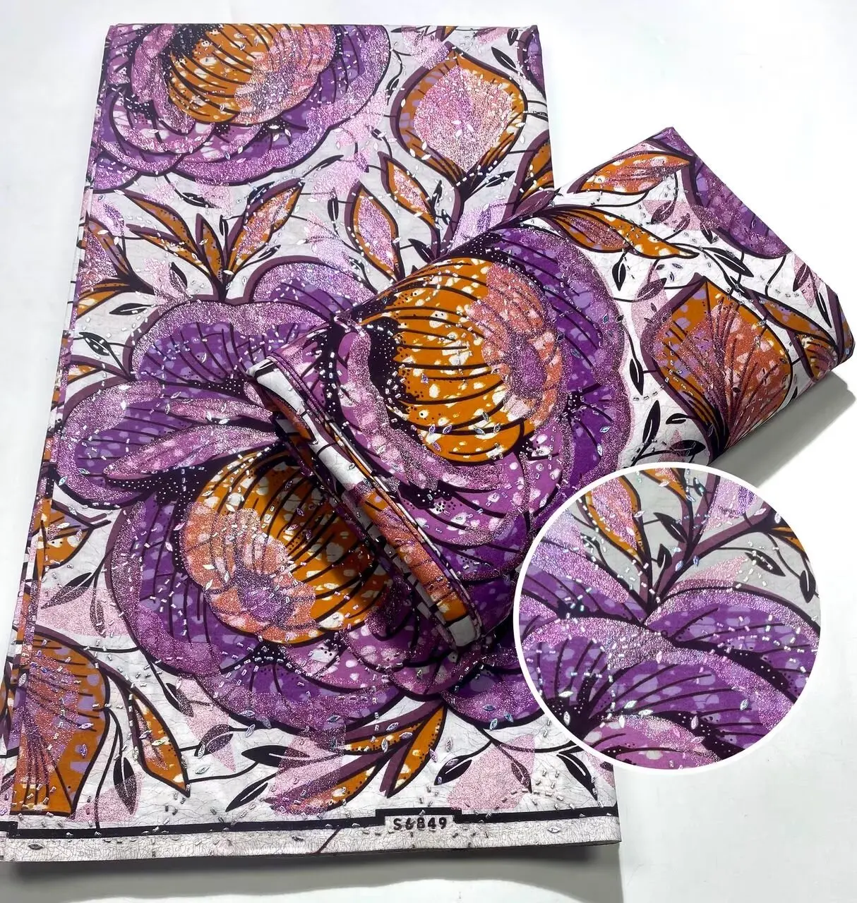 

Tissu Wax Gold Printing African Fabric Wax With Crystal Strips Ghana Tissu 6 yards 100% Cotton Wax Sewing Dress Craft DIY