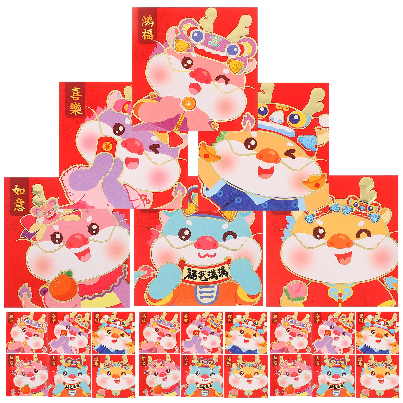 

24 Pcs Red Money Packets New Year's Envelope Festival Gift Spring Envelopes Bags