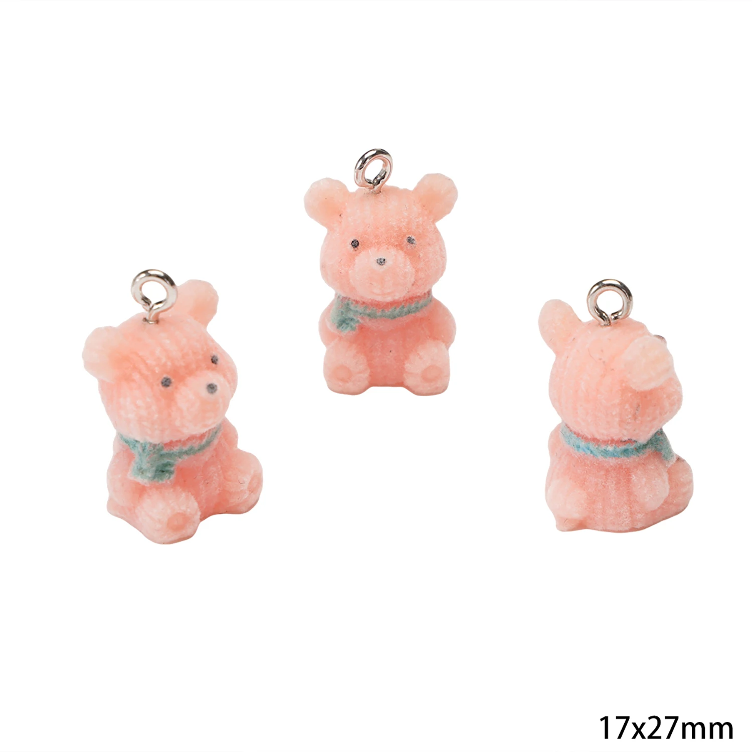 3D Flocking Resin Animal Charms for DIY Jewelry